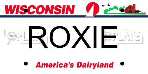 ROXIE Wisconsin License Plate