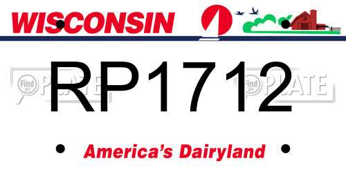 RP1712 Wisconsin License Plate