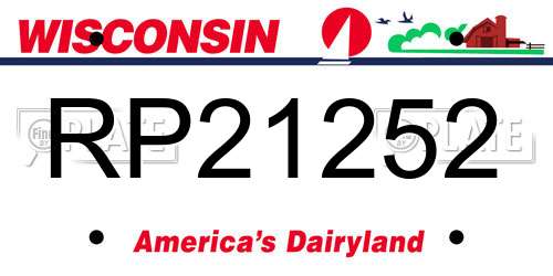 RP21252 Wisconsin License Plate