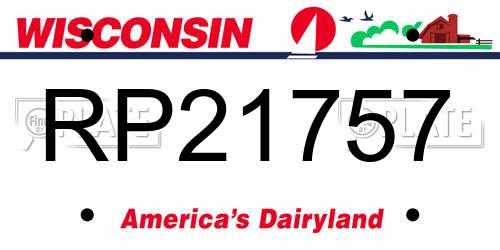 RP21757 Wisconsin License Plate