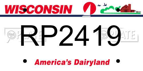 RP2419 Wisconsin License Plate