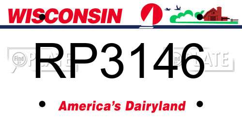 RP3146 Wisconsin License Plate