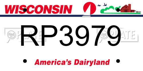 RP3979 Wisconsin License Plate