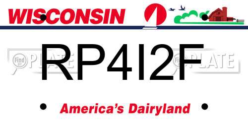 RP4I2F Wisconsin License Plate