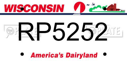 RP5252 Wisconsin License Plate