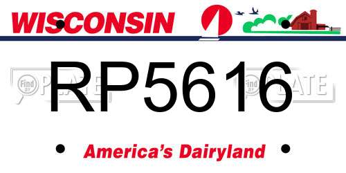 RP5616 Wisconsin License Plate