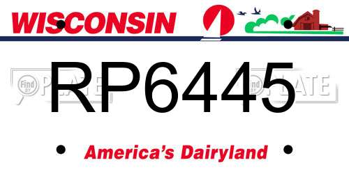RP6445 Wisconsin License Plate