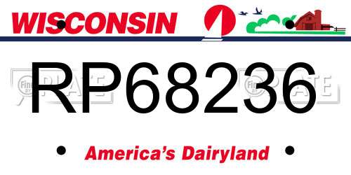 RP68236 Wisconsin License Plate