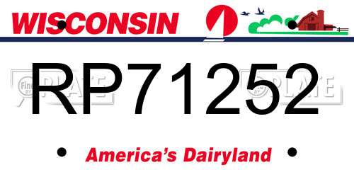 RP71252 Wisconsin License Plate