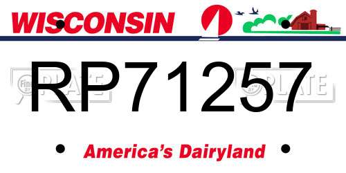 RP71257 Wisconsin License Plate