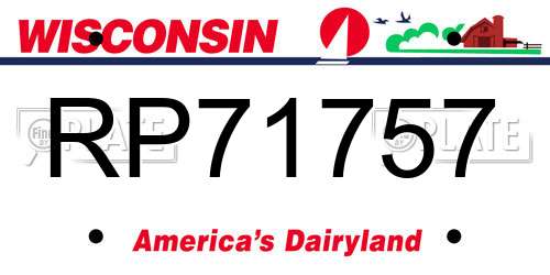 RP71757 Wisconsin License Plate