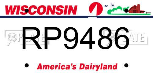 RP9486 Wisconsin License Plate