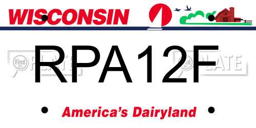 RPA12F Wisconsin License Plate
