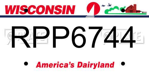 RPP6744 Wisconsin License Plate