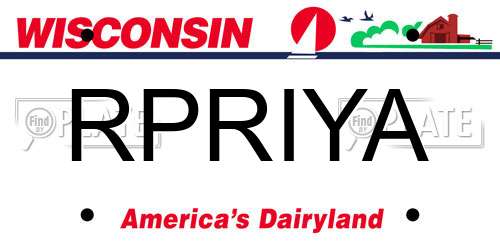 RPRIYA Wisconsin License Plate