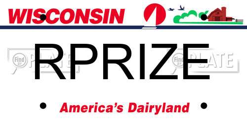 RPRIZE Wisconsin License Plate