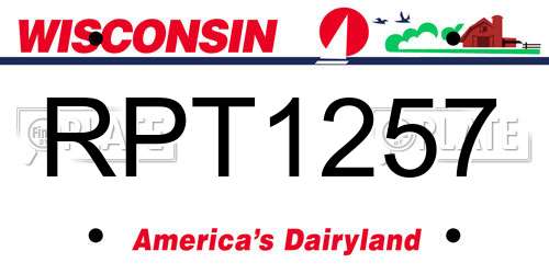 RPT1257 Wisconsin License Plate