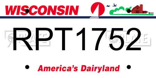 RPT1752 Wisconsin License Plate