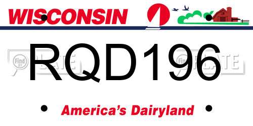 RQD196 Wisconsin License Plate