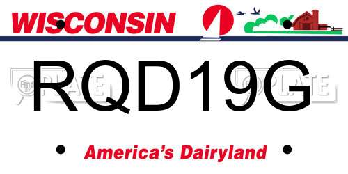 RQD19G Wisconsin License Plate