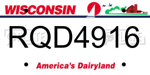 RQD4916 Wisconsin License Plate