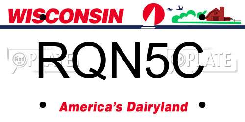 RQN5C Wisconsin License Plate