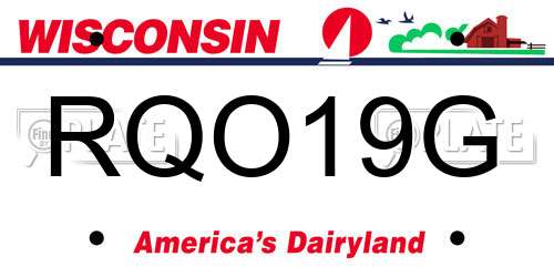RQO19G Wisconsin License Plate