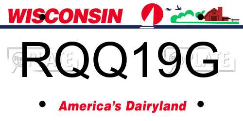 RQQ19G Wisconsin License Plate