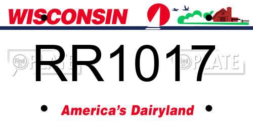 RR1017 Wisconsin License Plate