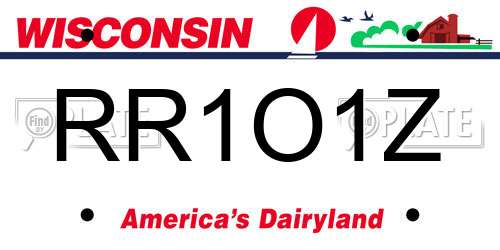 RR1O1Z Wisconsin License Plate
