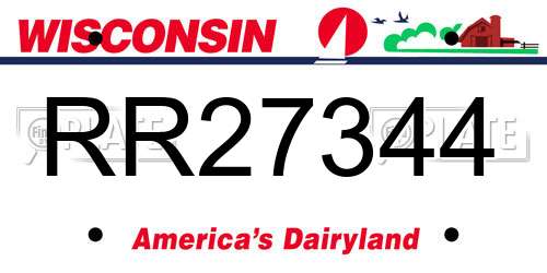 RR27344 Wisconsin License Plate