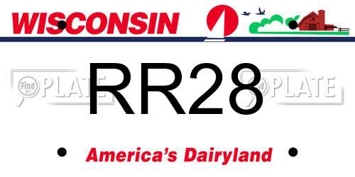 RR28 Wisconsin License Plate