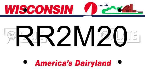 RR2M20 Wisconsin License Plate