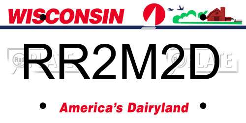 RR2M2D Wisconsin License Plate