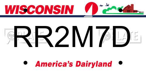 RR2M7D Wisconsin License Plate