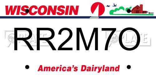 RR2M7O Wisconsin License Plate