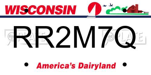 RR2M7Q Wisconsin License Plate