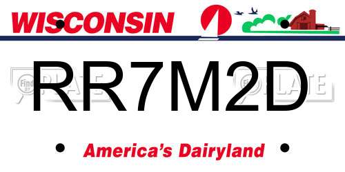 RR7M2D Wisconsin License Plate