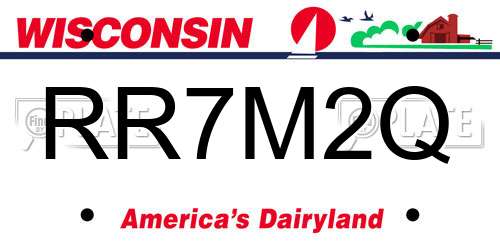 RR7M2Q Wisconsin License Plate