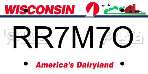 RR7M7O Wisconsin License Plate