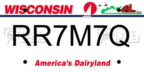 RR7M7Q Wisconsin License Plate