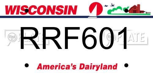 RRF601 Wisconsin License Plate