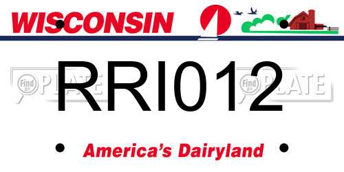 RRI012 Wisconsin License Plate