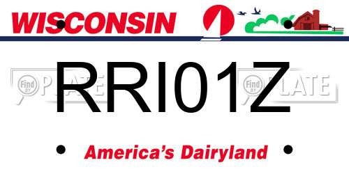 RRI01Z Wisconsin License Plate