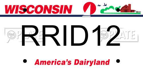RRID12 Wisconsin License Plate