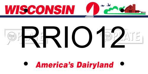 RRIO12 Wisconsin License Plate