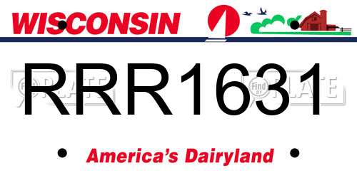 RRR1631 Wisconsin License Plate