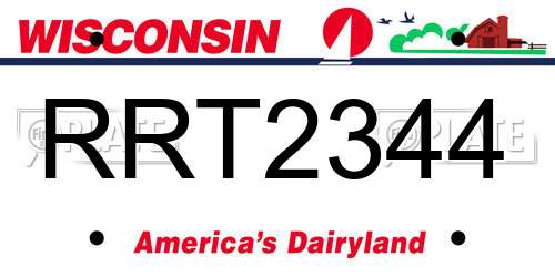 RRT2344 Wisconsin License Plate