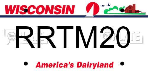 RRTM20 Wisconsin License Plate