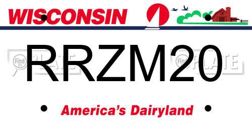 RRZM20 Wisconsin License Plate